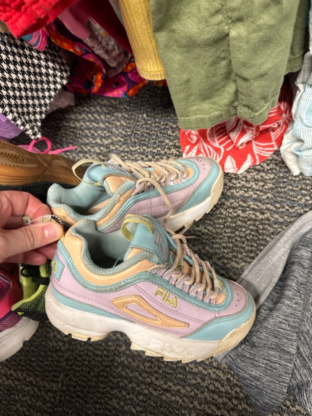 Fila Pastel Multi-Color Chunky Sneakers - Mint, Lilac & Peach